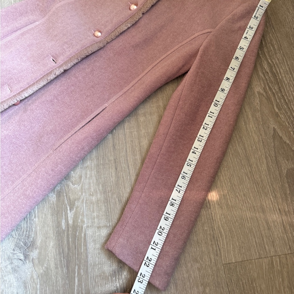 Vintage ARK Wool-Blend Women's Soft Pink Trench Coat-size M - Picture 10 of 11